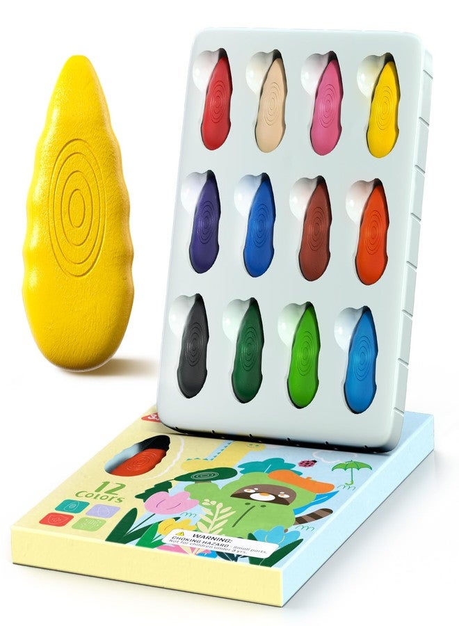 TinyGeeks 12 Water Drop Crayons - Non Toxic Crayons for Toddlers - Washable, Easy To Hold - For Toddlers, Kids Ages 3-8 - Ergonomic Shape - Image 1